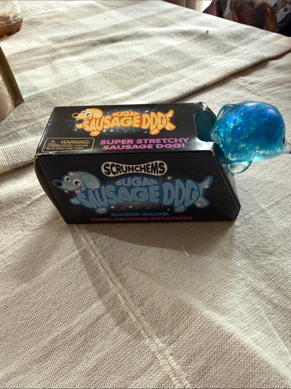 Scrunchems Sugar Sausage Dog - Blue Super Stretchy Kids Toy